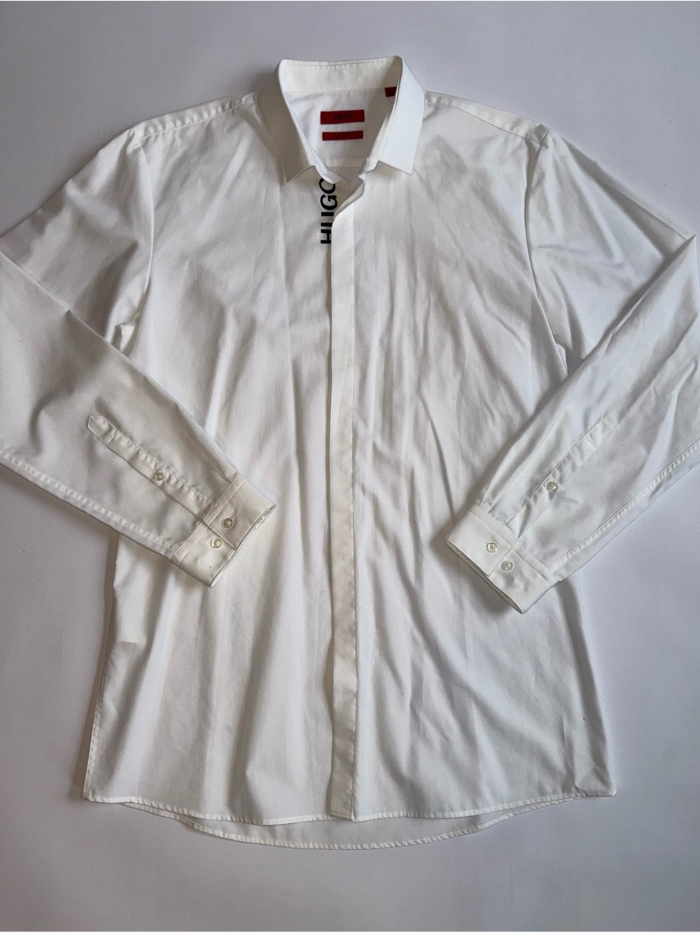 HUGO Hugo Boss Men’s 40 16.5 Extra Slim Fit White Dress Shirt Tailored